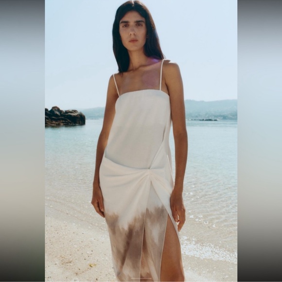 Zara draped Ombre dress Size Small NWT - Picture 9 of 13